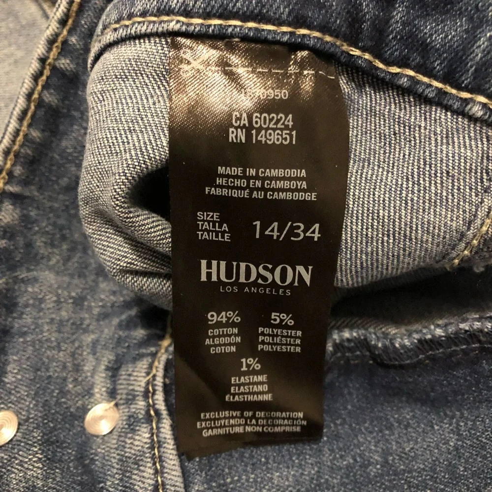 Hudson wide leg tie waist jeans. Size 14. - Picture 6 of 10